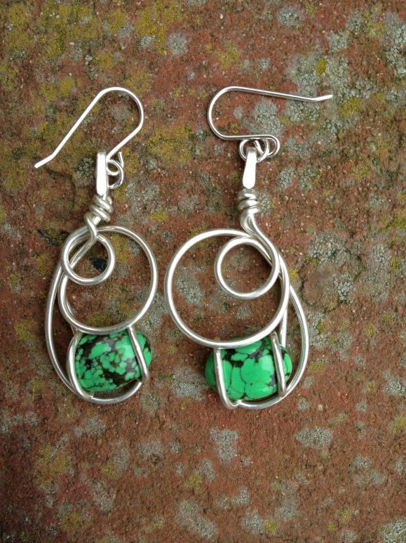 Green Turquoise Earrings